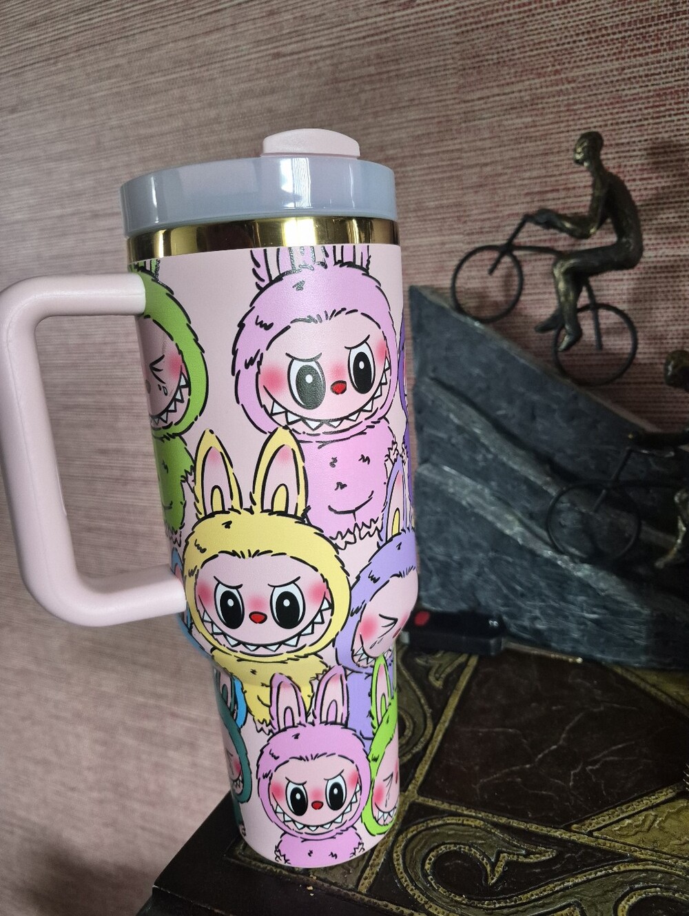 Stanley Pink La Boo Boo Character Travel Tumbler with Handle